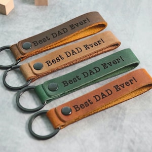 Personalized Dad Keychain, New Dad Gift, Engraved Dad Keychain, Fathers Day Keychain, First Fathers Day
