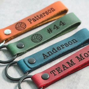 VOLLEYBALL Personalized KEYCHAIN / Keyring / bag Tag / Name Tag - LEATHER Keychain