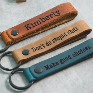 Drive Safe I Love You Customizable Initial Hand Stamped Light Weight Leather Travel key chain Best Friend/Boyfriend/Girlfriend / Nurse