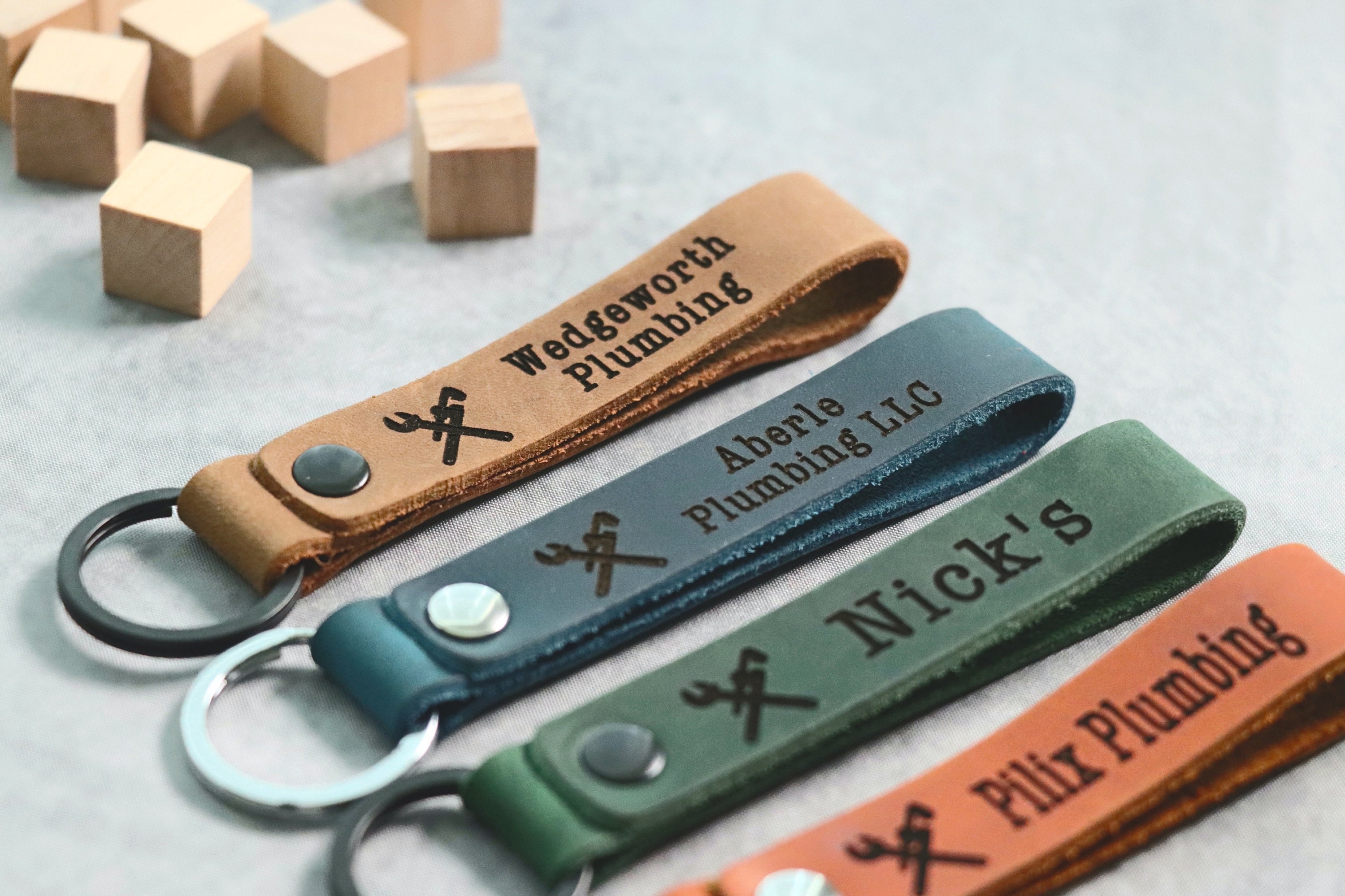 Corporate Gifts for Employees, Personalized Keychain, Leather Keychain