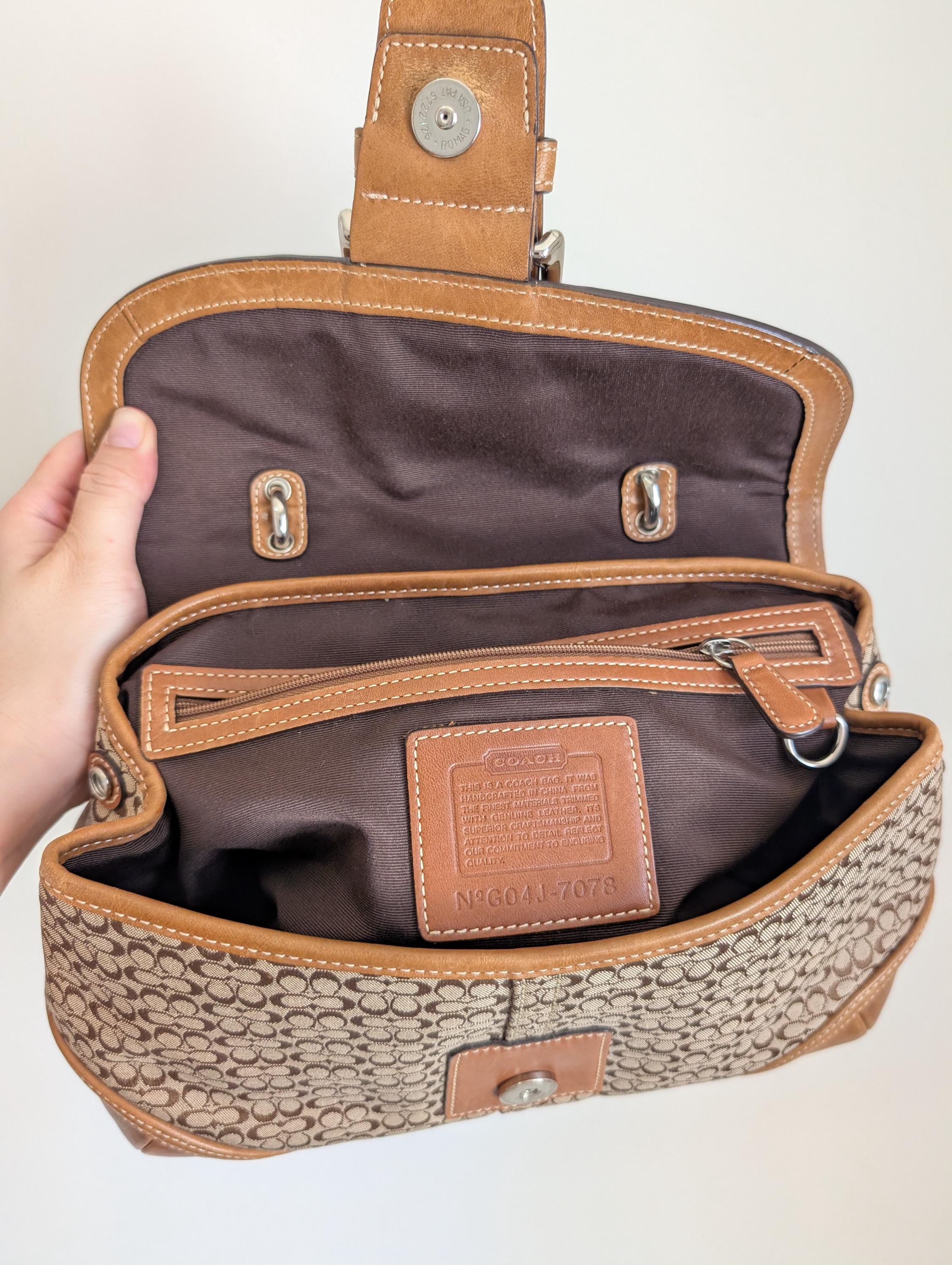 Coach Signature Sufflette Leather Handbag - Etsy
