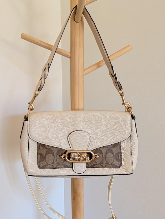 美品✨Vintage Coach Shoulder Bag Signature Extremely Rare Made In USA Vintage Coach Shoulder Bag Beige | eBay