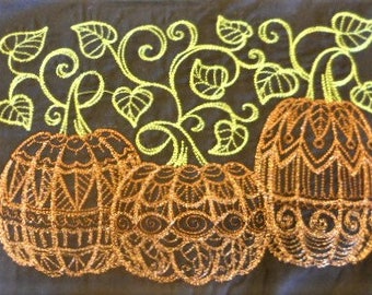 Beautiful Fall Table Runner w/Metallic Embroidery