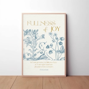 Fullness of Joy, Bible Verse Wall Art, Scripture, Modern Christian Wall ...