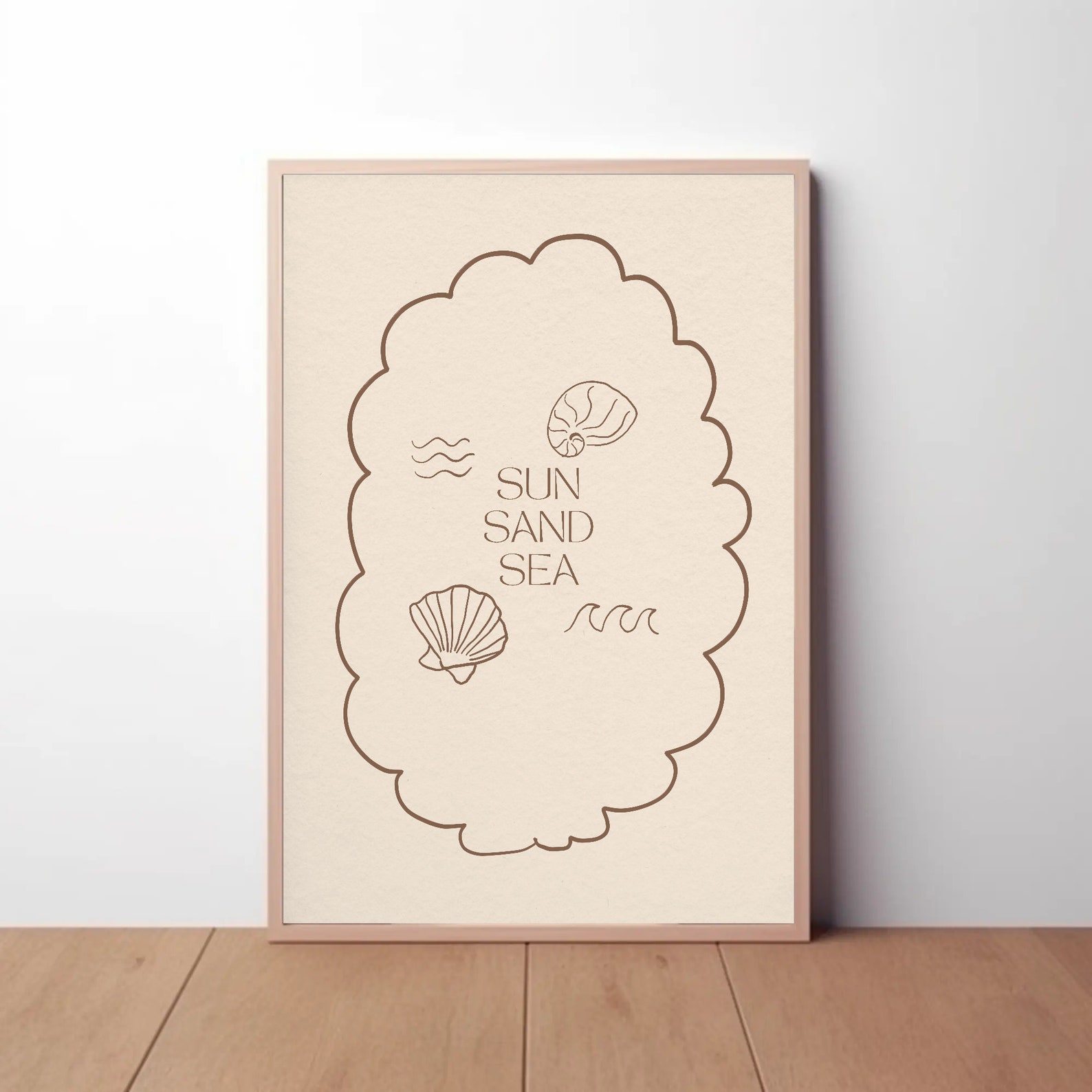 Slow Living Set of 4 Coastal Printable Gallery Wall Art, Spain Beach ...