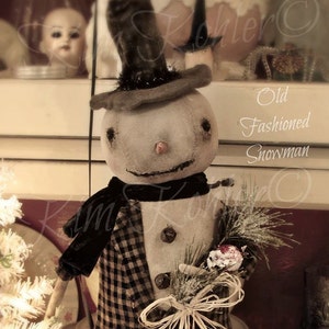 Primitive Schneemann-Puppe Muster SOFORT Download E-Pattern PDF Muster Volkskunst Stoff Tuch Winter Weihnachten Kim Kohler
