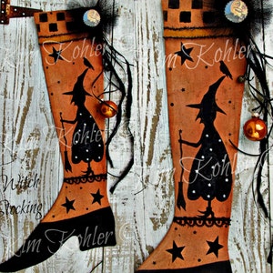 Stocking Boot Pattern Primitive Doll Patterns Instant Download PDF Fabric Cloth Vintage Halloween Holiday Christmas Stockings Kim Kohler