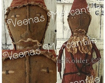 INSTANT Download Primitive Santa Doll Pattern PDF E Patterns Vintage Folk Art Christmas Santos Holiday Kim Kohler Veenas Mercantile