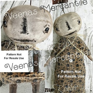 Puede incluir: Un patrón de muñeca hecho a mano para una muñeca Nina Pumpkin. El patrón está impreso en papel e incluye instrucciones para hacer la muñeca. La muñeca está hecha de tela y tiene un aspecto rústico y vintage. El patrón es solo para uso personal y no está destinado a la reventa.