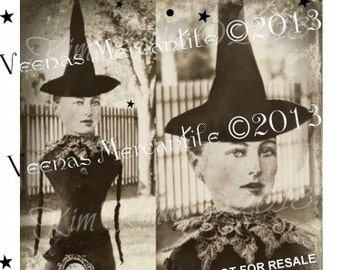 Instant Witch Doll Pattern Primitive PDF Patterns Ephemera Halloween E-Pattern Digital Download Goth Fabric Cloth Sewing Kim Kohler