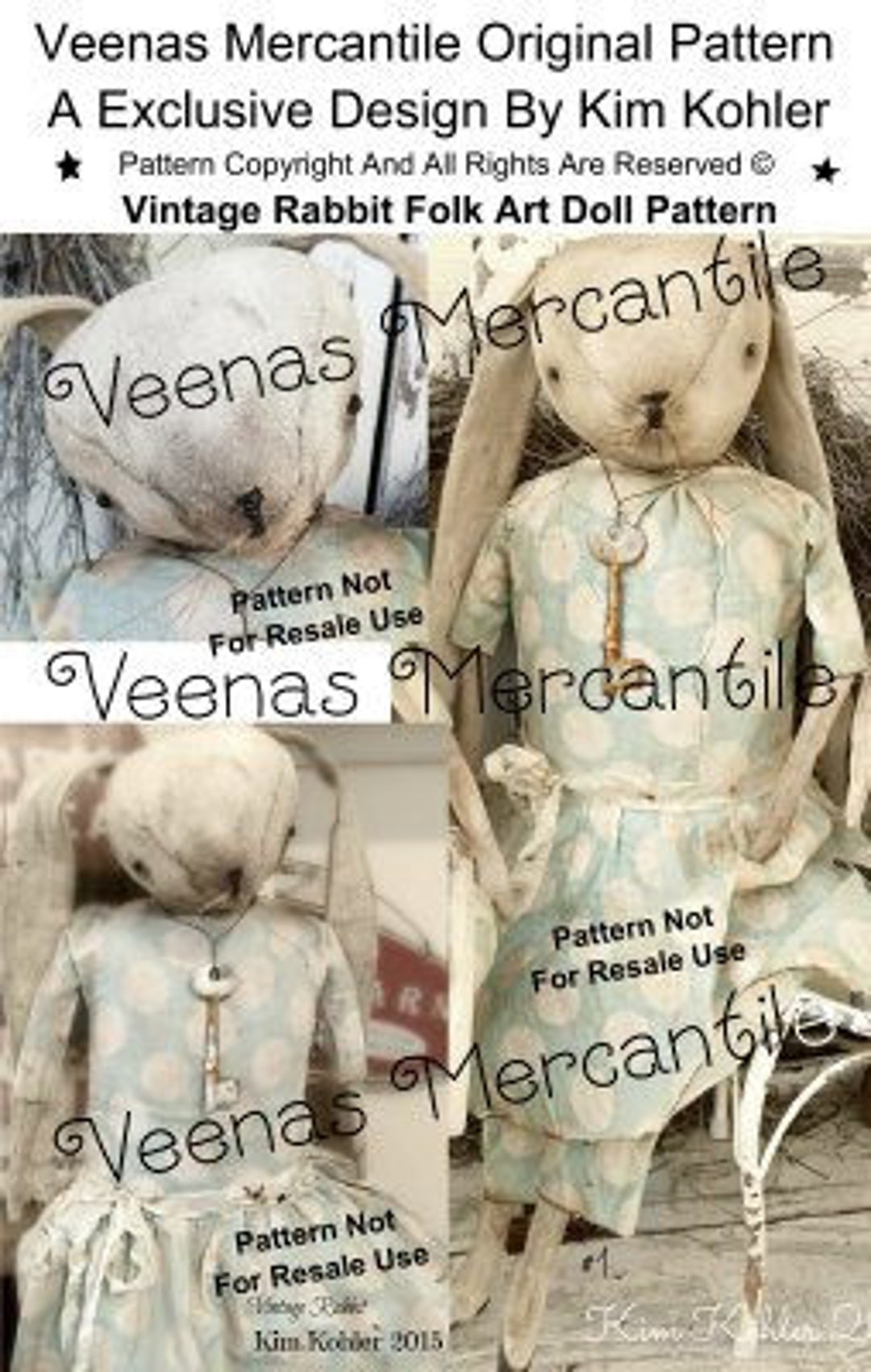 INSTANT Download Primitive Rabbit Doll Bunny Pattern PDF Patterns ...