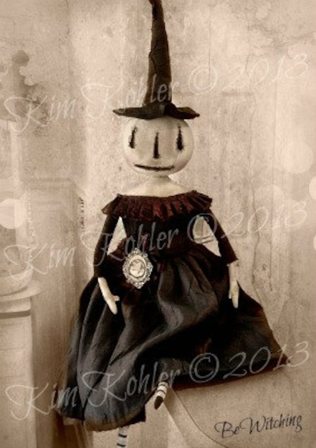 Primitive Doll Pattern PDF Halloween Witch Pumpkin INSTANT Download E ...