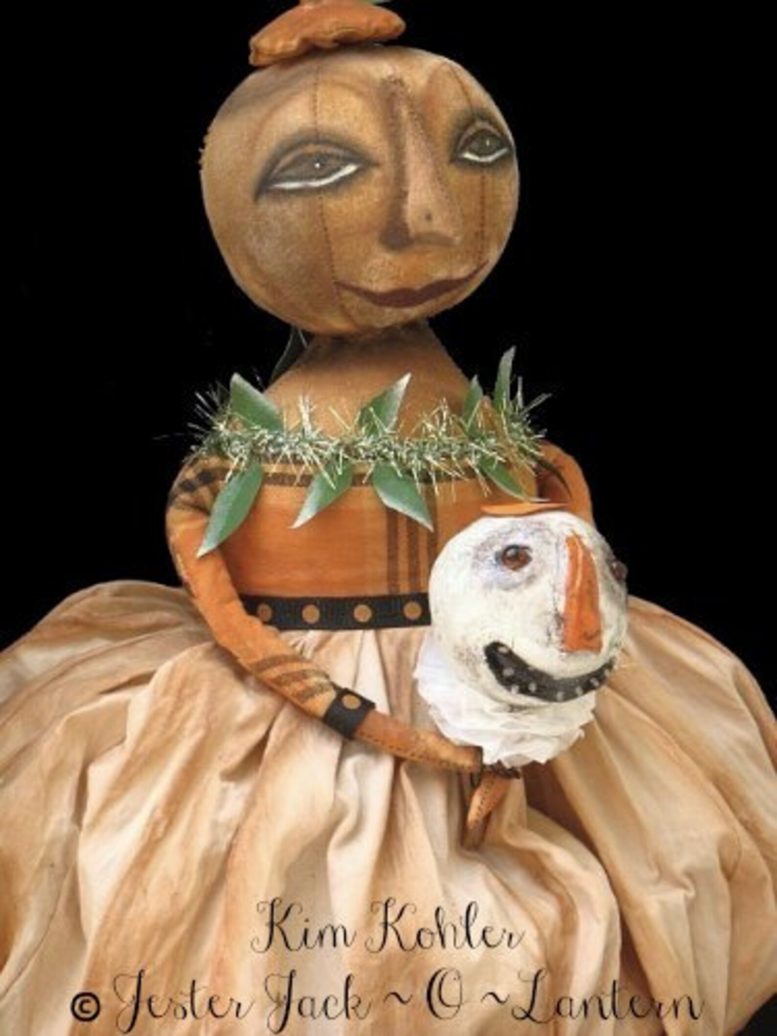 INSTANT Download Pumpkin Doll Pattern Primitive Jack O Lantern Jester ...