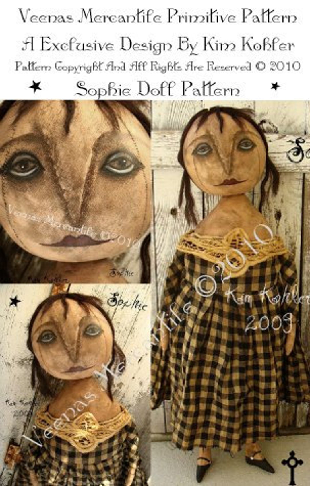 Instant Primitive Doll Pattern Everyday Sophie Sitting Download Digital