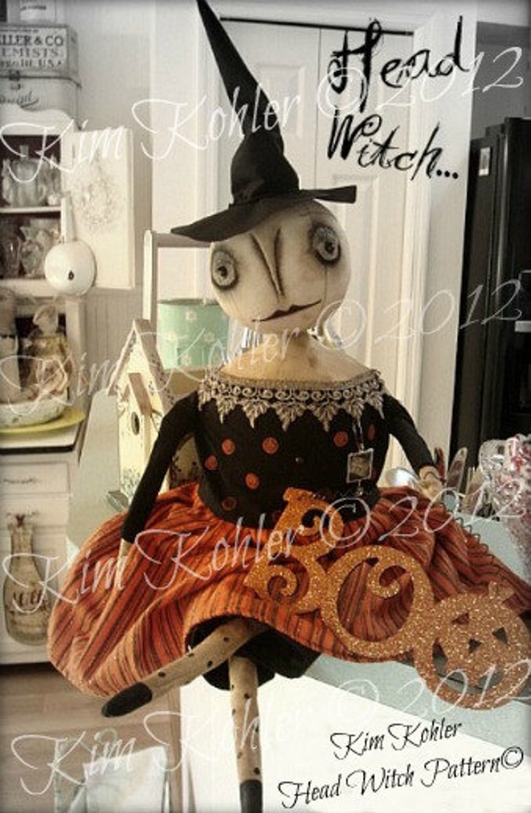 Instant Download Doll Pattern Primitive Witch PDF E Patterns Halloween ...