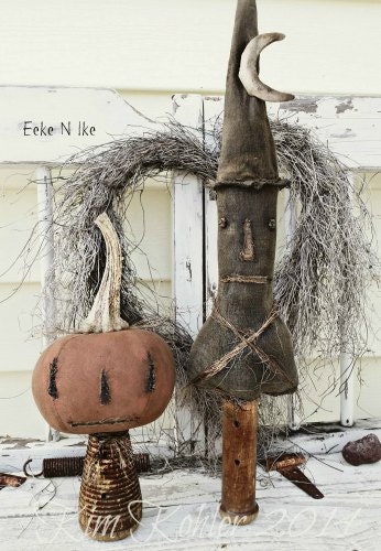 Doll Pattern Instant Digital Download PDF Pumpkin Scarecrow Halloween Goth E Cloth Fabric Patterns Spooky Witch Cloth Veenas Mercantile