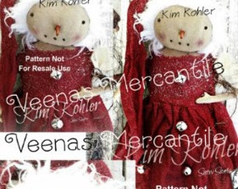 Puppen Schnittmuster Snow Santa Sofort Download PDF Patterns Primitive Volkskunst Wunderbuch Stoff Sitztuch Veenas Mercantile Kim Kohler