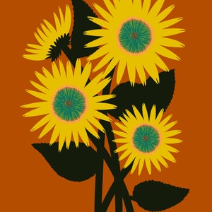 Sunflowers 11 x 14 image 1