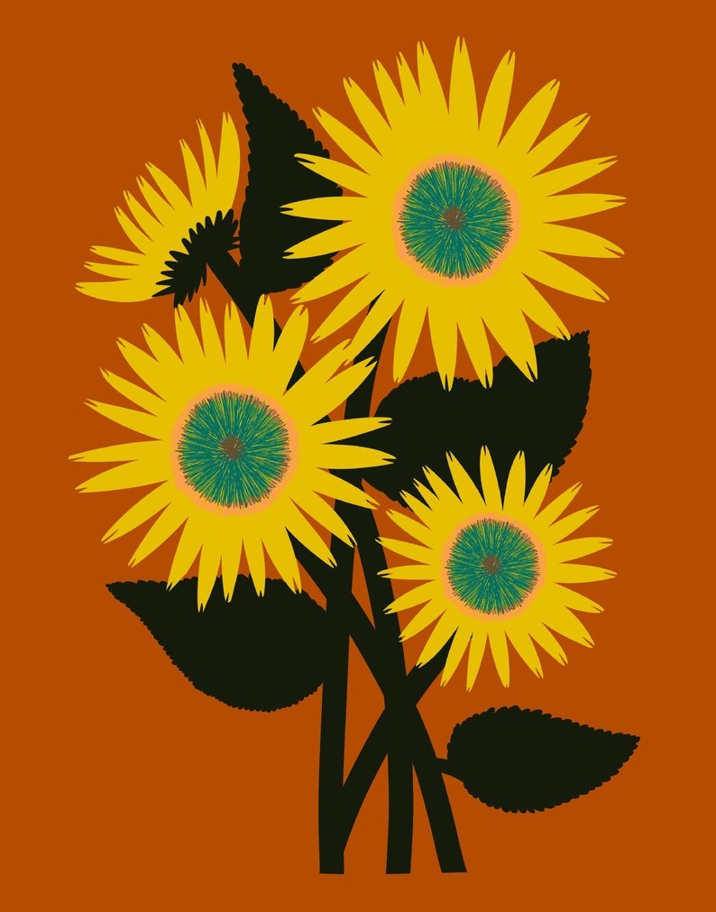 Sunflowers 11 x 14 image 1