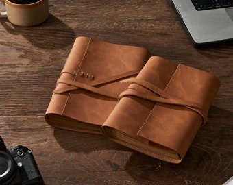 Leather Journal for Writing  , Genuine Leather Bound Journal for Men Women, 200 Lined Pages Leather Notebook for Home Office Traveling