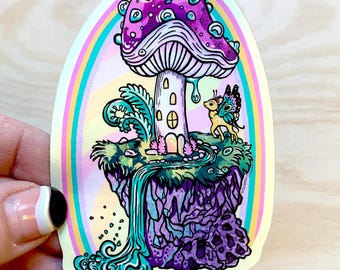 Fairy Falls holographic vinyl sticker