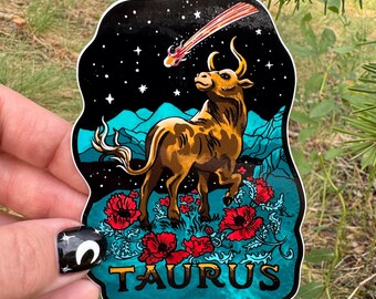 Taurus Sticker Zodiac Bull Design