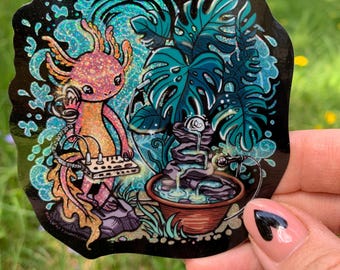 Music for Plants glitter sticker