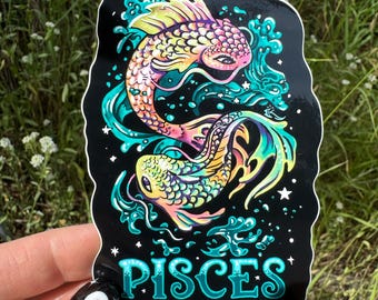 Pisces Sticker Zodiac Fish Design