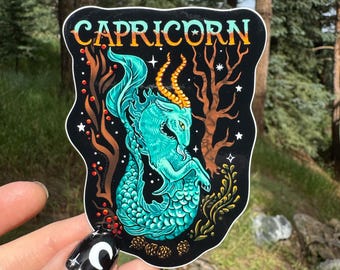 Capricorn Sticker Goat Fish Design