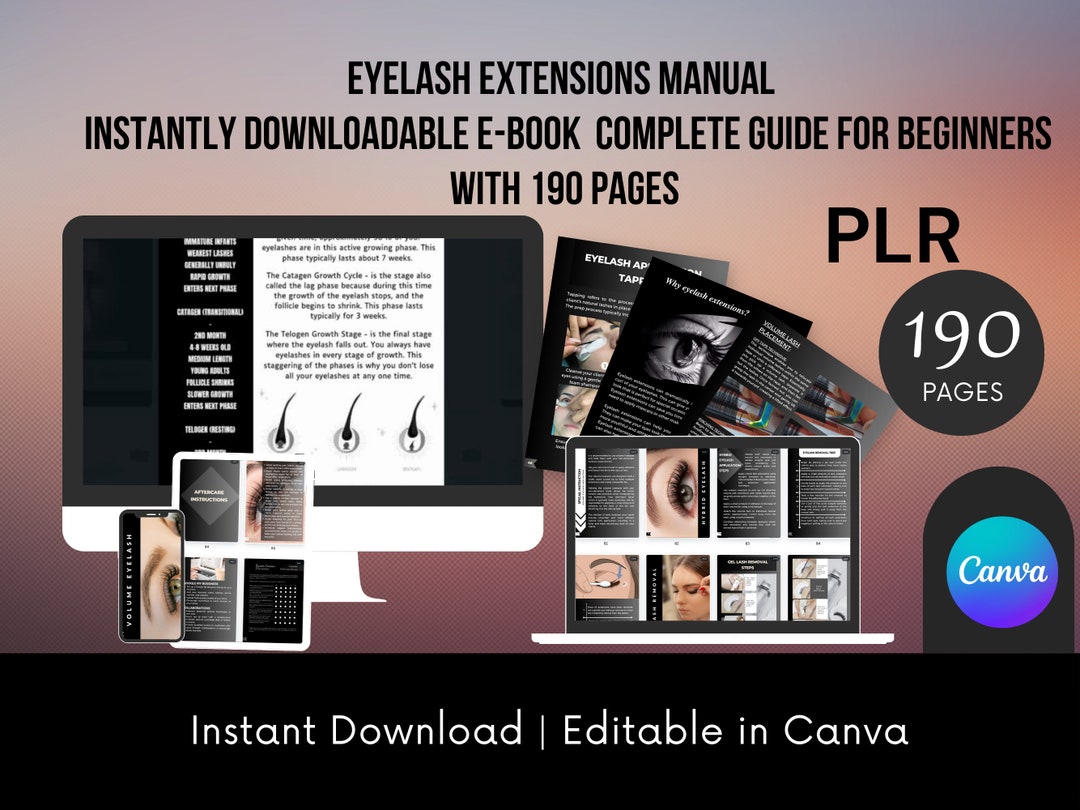 Lash Extension Training Manual PLR | 190 Pages Masterclass | Editable ...