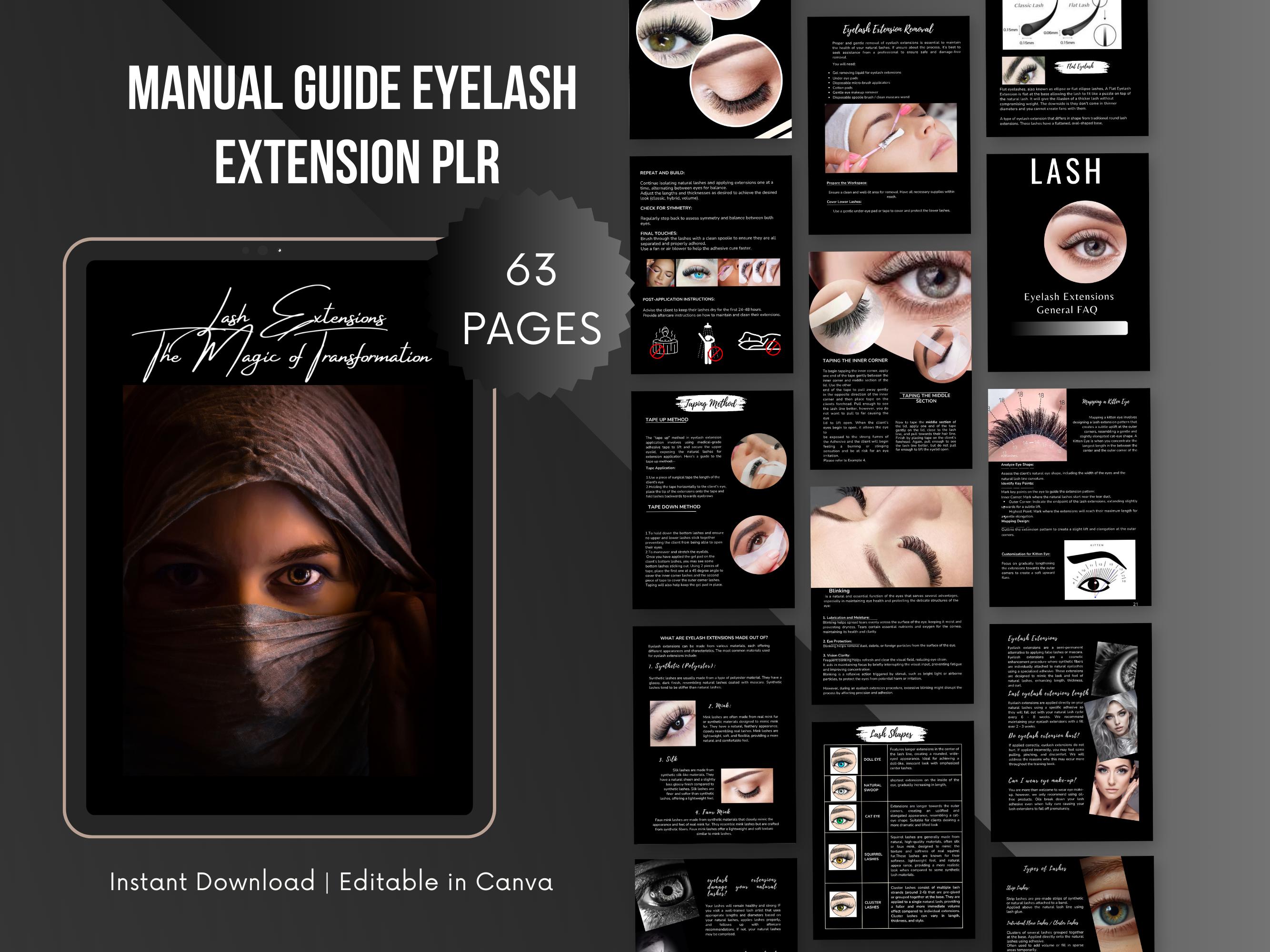 Master Eyelash Extension Training Manual | 63 Pages | Canva Editable ...