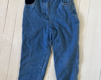Jeans vintage sbiaditi per ragazze con finiture in velluto