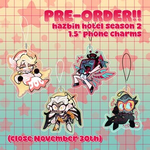 PRE-ORDER!!! (On The Way) Hazbin Hotel 1.5in Acrylic Charms: Abel, Lute, Vox, Baxter