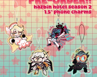 ハズビンホテルのヴォックスとアラスターの天使/悪魔キーホルダー