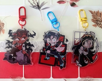 RESTOCKED!! Hazbin Hotel 2.5in Acrylic Keychain: Alastor, Vox/Vincent, Pentious/Pendleton