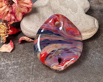 Artist Made Borosilicate Glass Lampwork Pendant, Gratitude Jewelry, Gift for Mom, Best Friend, Girlfriend, Divine Spark Designs
