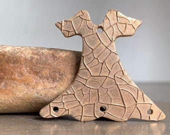 Goldie Bronze Metal Clay Pendant, Whimsical Reversible Party Dress Charm, Unique Bronze Focal Bead for Jewelry Designs