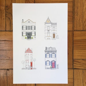 Rowhouses / Art Print / 13&quot;x19&quot; and 8.5&quot;x11&quot;
