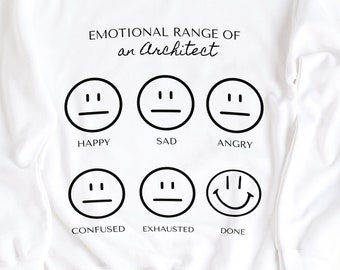 Sudadera de arquitecto Emotional Range: cuello redondo de diseño moderno