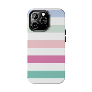 Pastel Horizontal Stripes Case | Unique Design Phone Case | iPhone 15/14/13/12 | Phone Fashion Finds Charming iPhone Cases