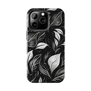 Black and White Leaves Case | Unique Design Phone Case | iPhone 15/14/13/12 | Phone Fashion Finds Charming iPhone Cases