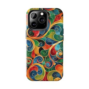 Colorful Golden Swirls Case | Unique Design Phone Case | iPhone 15/14/13/12 | Phone Fashion Finds Charming iPhone Cases