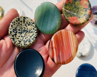 Natural crystal,  Worry relief stone, Healing massage stone，Polished energy gem, Chakra Worry Stone, Palm Stone,Crystal Pocket Stone,gift