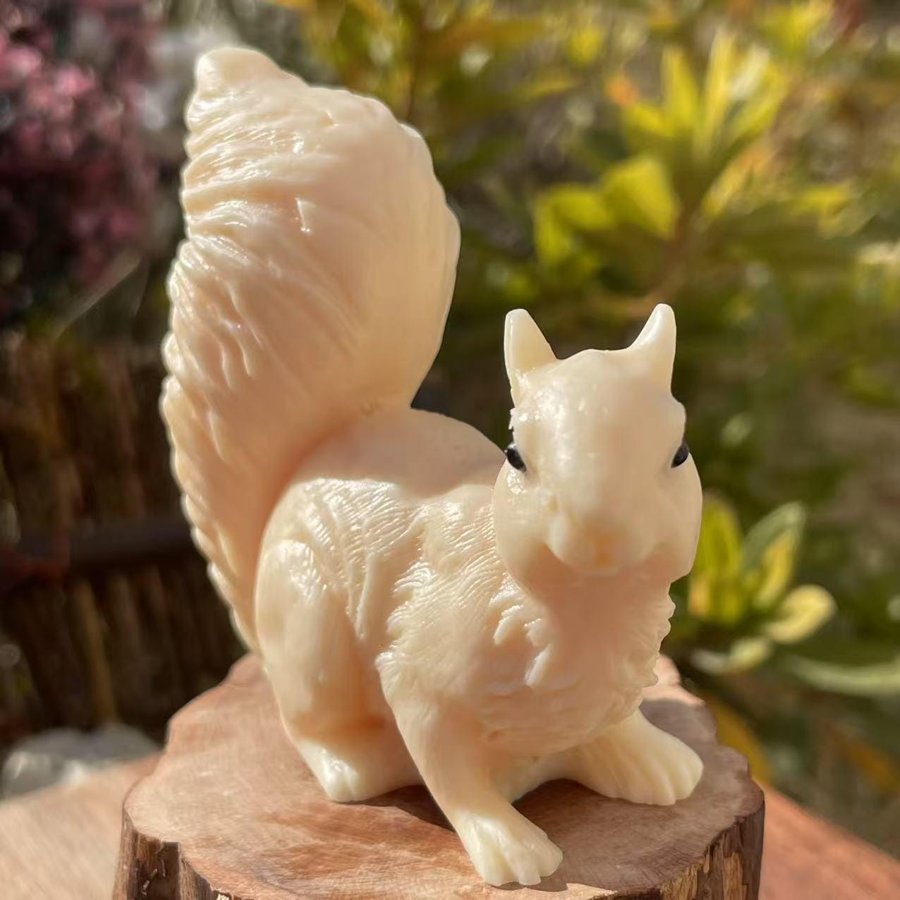 Hand Carved Tagua Nut Squirrel, Holiday Decor (2.7