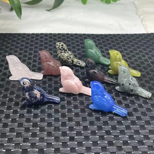 Hand Carved Crystal Bird Statue, Natural Gemstone Home Decor - Etsy
