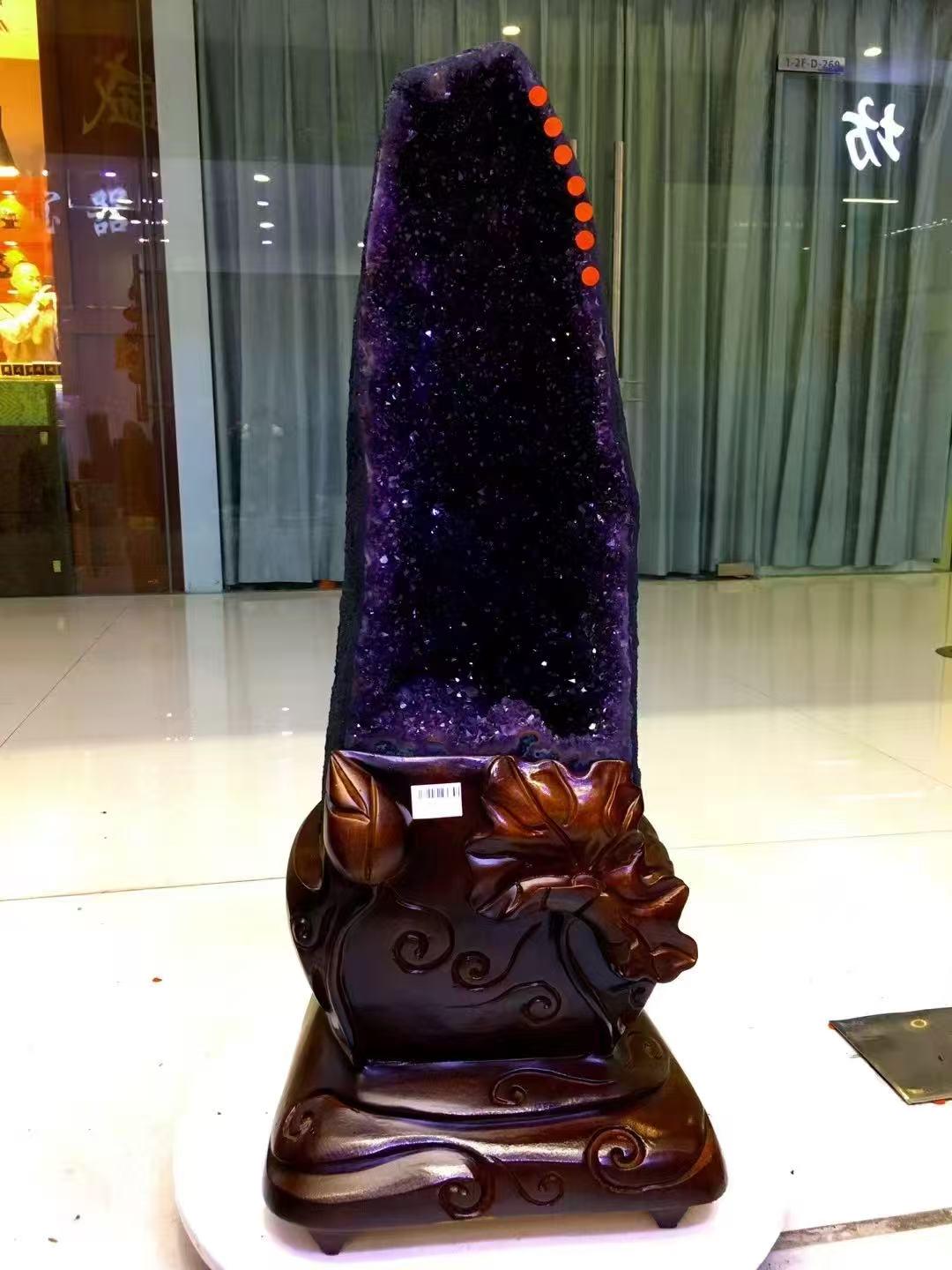 TOP 75.9LB Natural Crystal ,Cathedral Amethyst Geode ,from Uruguay, Crystal cluster mineral specimen,Office, home decor, healing+Stand