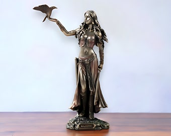 The Morrigan Celtic Goddess Statue - Handcrafted Pagan, Druid, Wiccan Figurine - Miniature Sculpture for Unique Home Decor & Gifts