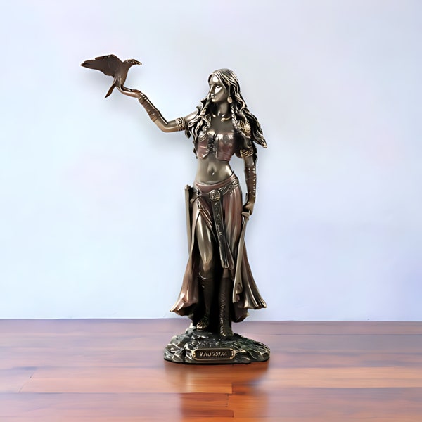 The Morrigan Celtic Goddess Statue - Handcrafted Pagan, Druid, Wiccan Figurine - Miniature Sculpture for Unique Home Decor & Gifts