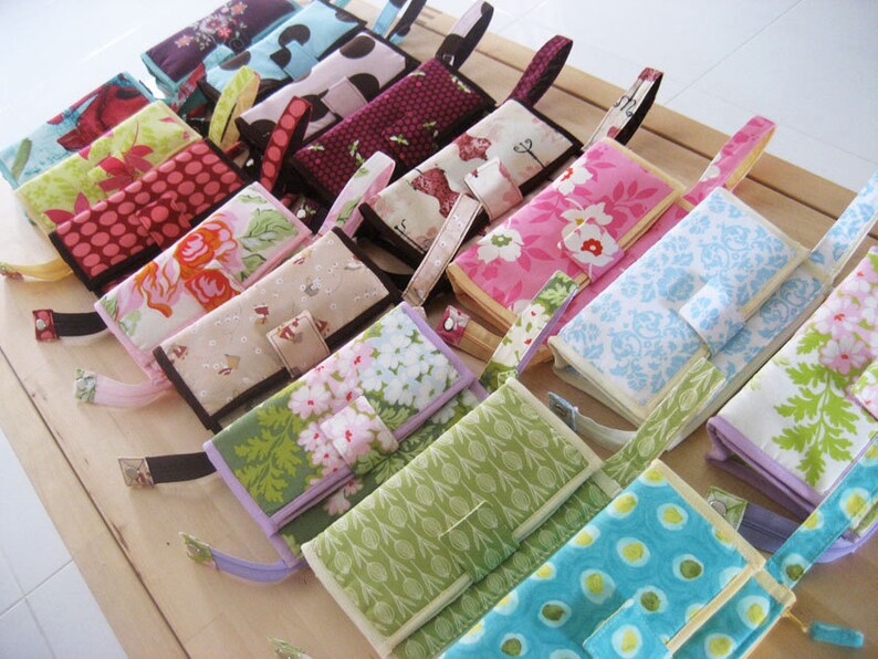 Organizer Clutch Wristlet Your Choice of Fabric Etsy