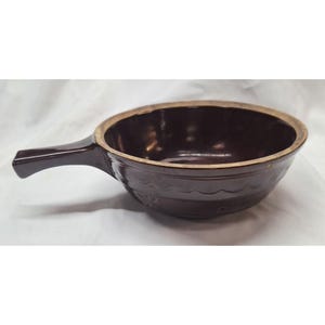 Vintage Marcrest Daisy Dot brown stoneware oven-proof bowl made in the USA